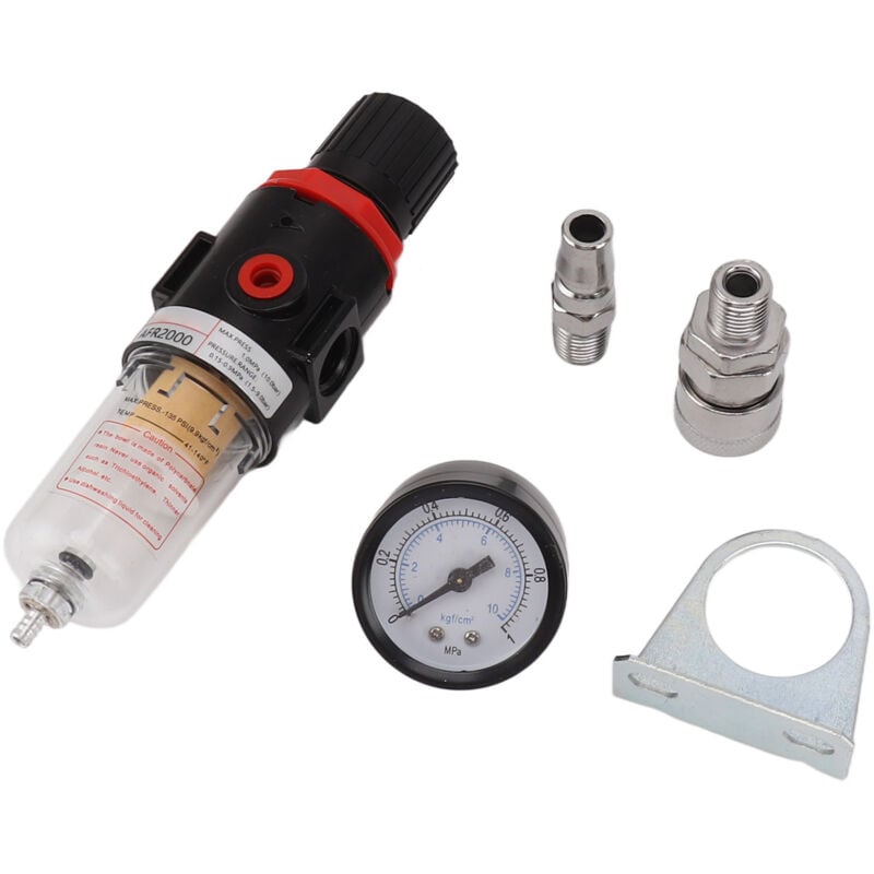 Jeffergarden - Séparateur d'eau et d'huile de 1/4 pouces, filtre à air comprimé AFR2000, processeur de Source de gaz avec manomètre