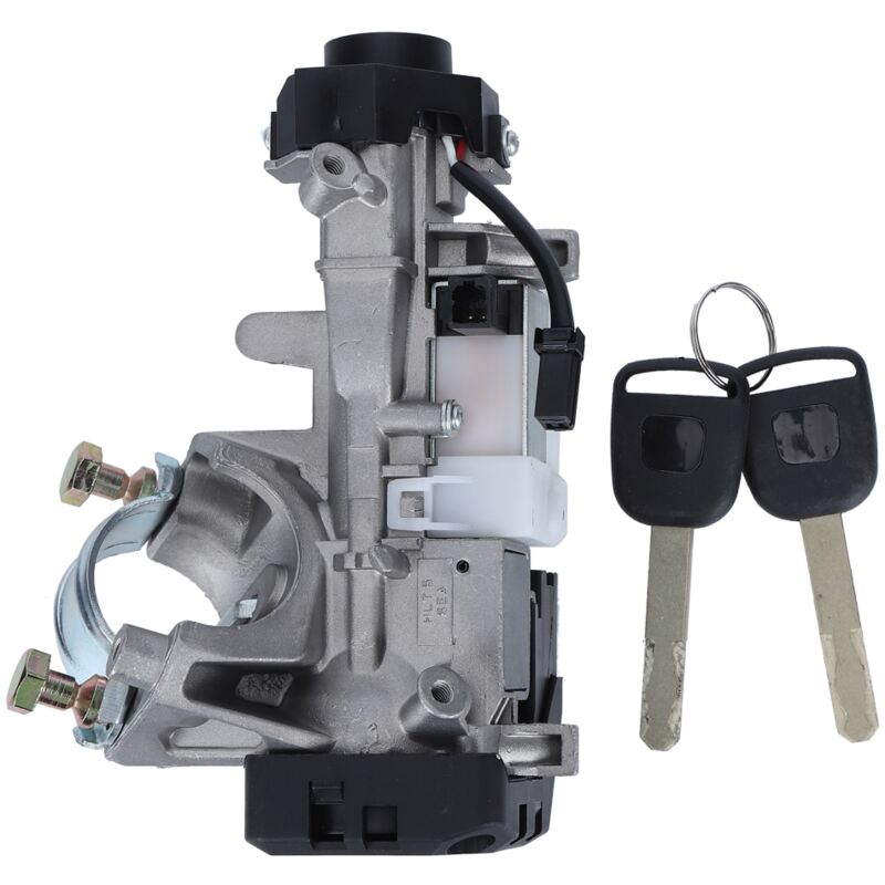 Jeffergarden Serrure à cylindre de commutateur d'allumage de transmission automatique, avec 2 clés, puce 48, adaptée à Honda Accord/CRV/Odyssey
