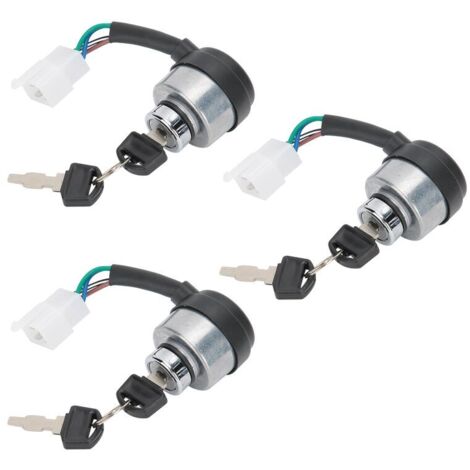 Jeffergarden Serrure de porte électrique 3Set interrupteur d'allumage à 4 fils avec clés pour 168F/170F/GX160/GX200/GX210