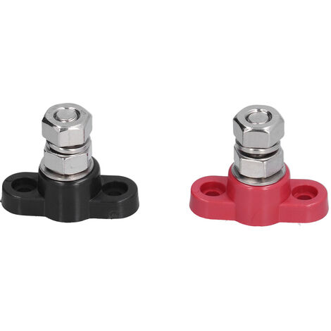 Jeffergarden SI‑AT11295 Poteaux de Jonction D'alimentation, Bornier de Batterie Rouge + Noir, Goujons Isolés pour la Distribution de L'alimentation