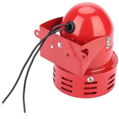 Jeffergarden Sirene Alarme 220V Puissant à Exterieure, Sirene Alarme 120dB, Rouge Moteur Conduit Sirène Métal Corne Industrie Bateau Alarme 25W 50mA
