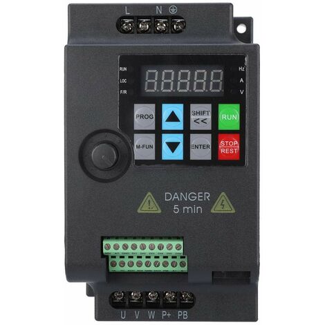 Jeffergarden SKI780-0D75G-1 mini convertisseur VFD, entrée monophasée 220V, sortie triphasée 220V, régulateur de vitesse universel pour moteur léger (220VAC 0.75KW)