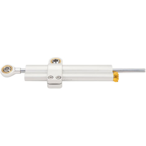 Jeffergarden Stabilisateur d'amortisseur de direction de moto réglable pour améliorer la stabilité et améliorer la sécurité Type universel adapté à la moto argent