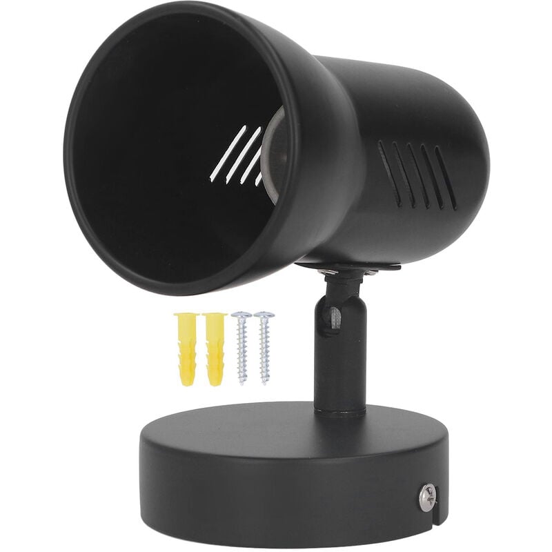 Jeffergarden - Support d'ampoule mural E26 rotatif noir mat, Installation facile, douille d'ampoule murale pour chambre à coucher et bureau 85 à 265V