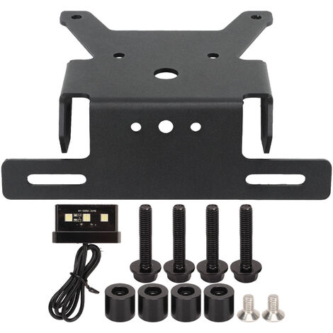 Jeffergarden Support de plaque d'immatriculation de moto support de cadre de fixation de plaque d'immatriculation en acier au carbone avec remplacement de lumière LED pour SUZUKI SV650 2016-2021