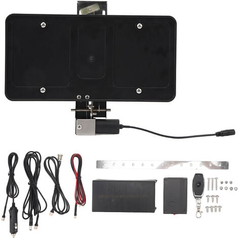 Jeffergarden Support de plaque d'immatriculation rabattable, support de cadre de plaque d'immatriculation réglable pour télécommande pour véhicule Standard américain