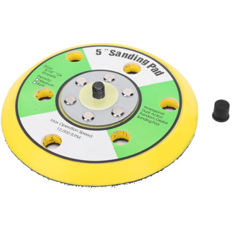 Jeffergarden Support de ponceuse rond de 5 pouces, plaque de support de tampon de polissage, plateau de machine de polissage universel à 6 trous