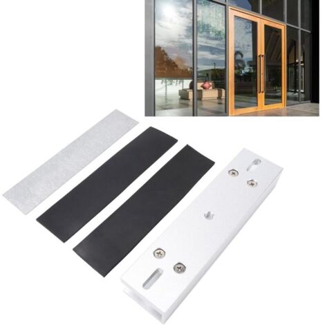 Jeffergarden Support de serrure magnétique en forme de U, alliage d'aluminium, 280kg, 600lb, électromagnétique pour porte en verre sans cadre
