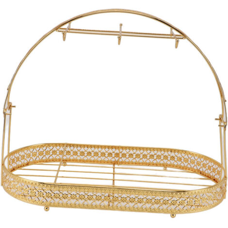 Jeffergarden Support de tasse en fer pour tasses à café, organisateur de vaisselle, égouttoir de rangement, support de séchage avec 6 crochets pour comptoir, armoire, table, cuisine, restaurant,bureau