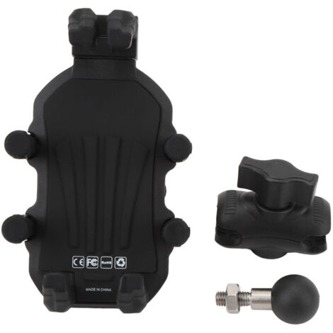 Jeffergarden Support de téléphone pour fourche avant de moto avec amortisseur,  réglable pour smartphones de 4,9 à 8,1 pouces, rotule M8  diamètre de la base 8 mm/0,31 pouce