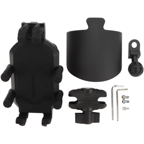 Jeffergarden Support de téléphone pour moto avec amortisseur et verrouillage de sécurité, support de guidon réglable, adapté aux scooters et VTT