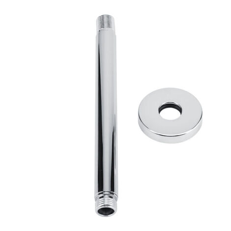Jeffergarden Support mural de tuyau de bras de douche rond en acier inoxydable pour pommeau de douche au plafond de salle de bain (20 cm)