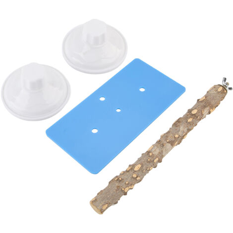 Jeffergarden Support mural en plastique pour oiseaux avec ventouse pour prendre une douche (bois de Fagara)