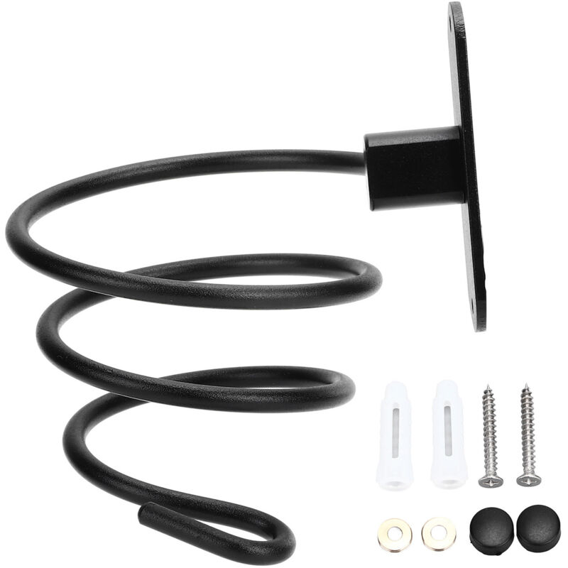Jeffergarden Support mural pour sèche-cheveux, rangement suspendu pour salle de bain, sans perçage, noir