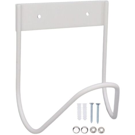 Jeffergarden Support mural robuste pour tuyau d'arrosage en acier inoxydable 304, blanc.