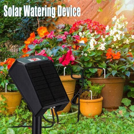 Dispositif d'arrosage automatique de jardin solaire, kit d'irrigation goutte  à goutte de minuterie de système d'arrosage intelligent, pour lits  surélevés jardinage plante de serre, patio, pelouse