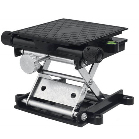 Jeffergarden Table élévatrice de laboratoire en aluminium noir, à mise à niveau automatique et rotative, plateforme scientifique élévatrice pour la physique, la chimie et la biologie