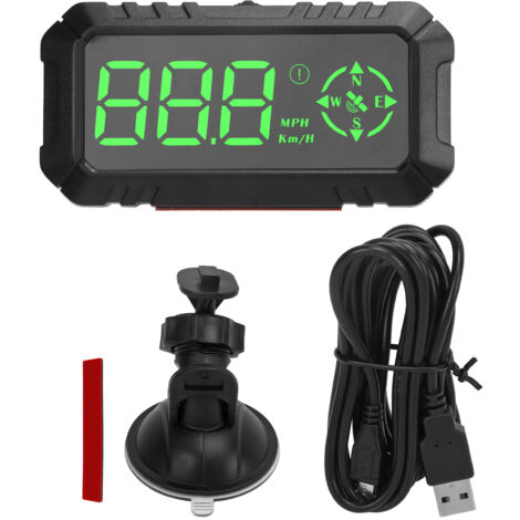 Jeffergarden Tableau de bord GPS de voiture 3 pouces, compteur de vitesse, affichage HUD, boussole KM/H, commutation mph, survitesse, alarme de fatigue au volant pour SUV et camion
