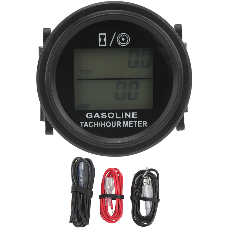 Jeffergarden - Tachymètre de compteur horaire de moteur, enregistrement numérique tot, minuterie de travail réinitialisable avec rétroéclairage à