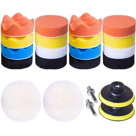 Jeffergarden  Tampon éponge de polissage lavable et réutilisable, 22 pièces, pour le scellage de la cire de voiture