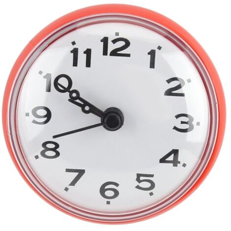 Jeffergarden tanche Ventouse Mur Fenêtre Miroir Bain Douche Horloge Salle De Bains Accessoires Rouge