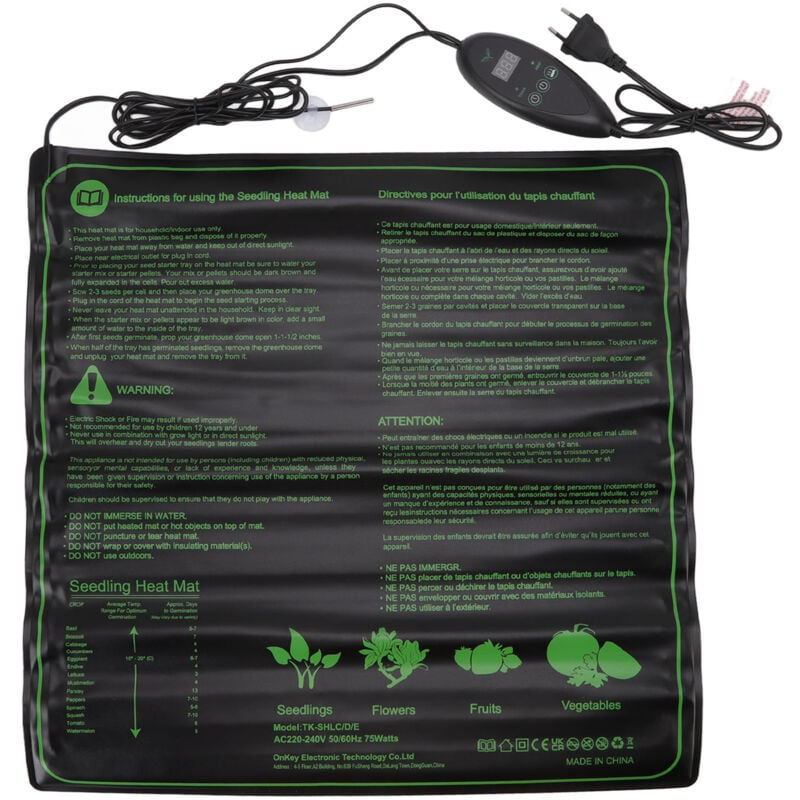Jeffergarden - Tapis chauffant pour semis, 6 vitesses, température réglable, imperméable, coussin de démarrage pour la germination des plantes, pour