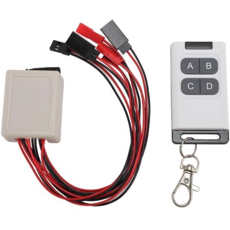 Jeffergarden Télécommande universelle pour treuil de voiture, modèle réduit, télécommande d'éclairage à 4 canaux, adaptée aux véhicules à chenilles 1/10