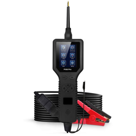 Jeffergarden Testeur de circuit automobile 9-30 V P100 Pro, kit de sonde de circuit 12 V 24 V, multimètre, oscilloscope numérique, détecteur de tension pour motos