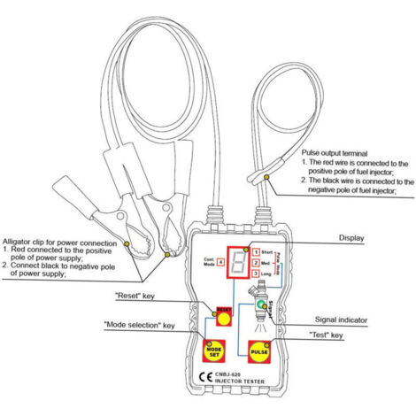Jeffergarden Testeur d'injecteur de carburant 4 modes d'impulsion, adaptateur de nettoyage de rinçage, kit d'outils de nettoyage