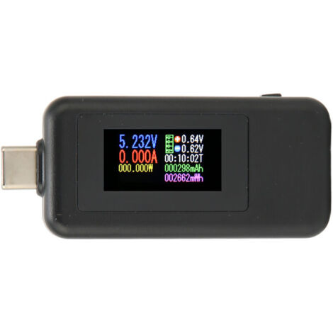Jeffergarden Testeur USB, détection en temps réel, écran IPS HD, haute précision, mise hors tension, stockage, tension