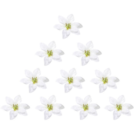 Jeffergarden Tête de Poinsettia Artificielle, Fleur Vive Authentique Faite à la Main pour Décoration de Couronne d'arbre de Noël, Décoration de Vacances (210712XU02-2)
