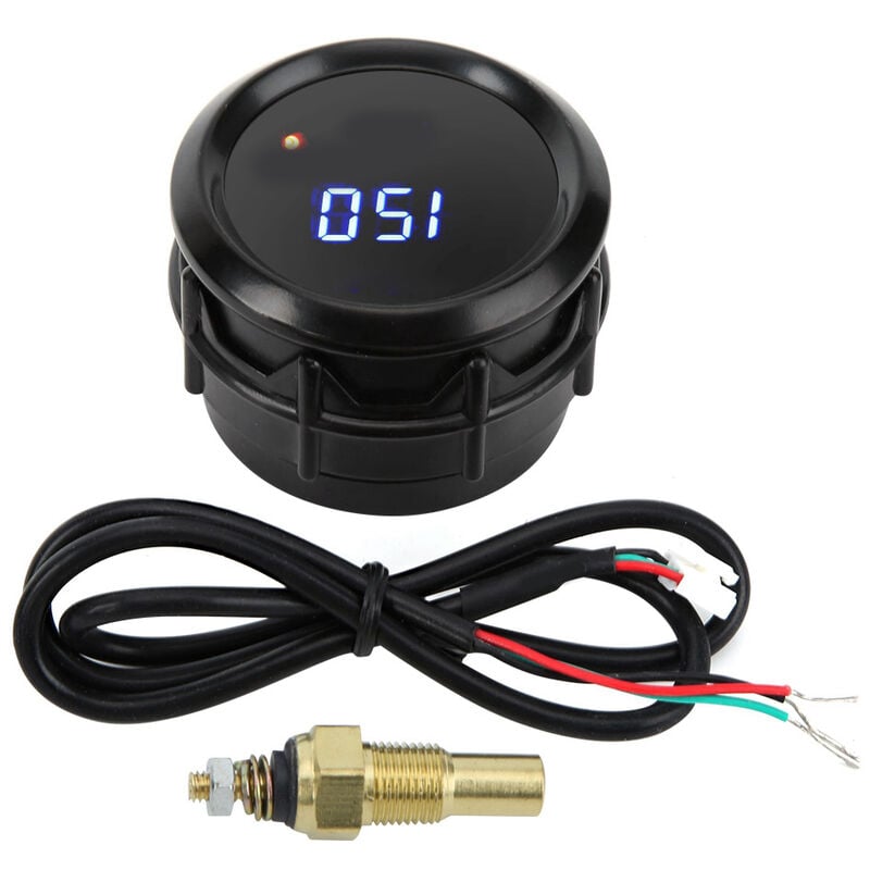 Jeffergarden - Thermomètre à huile de 52 mm avec capteur 40 150 ℃ Jauge de température à affichage numérique à led bleue