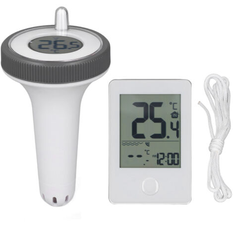 Jeffergarden Thermomètre de piscine sans fil, affichage LCD, précision 0.1 ℃, étanche, numérique flottant, compteur de température