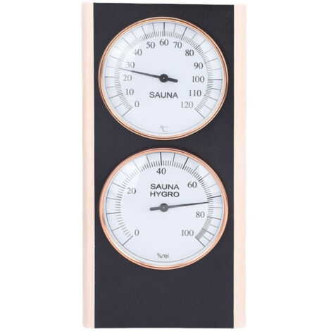 Jeffergarden Thermomètre-hygromètre 2 en 1 en bois pour sauna, affichage de la température et de l'humidité (Celsius) pour salle de douche et spa.