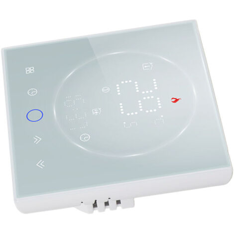 Jeffergarden Thermostat intelligent LED programmable sur 7 jours, panneau de contrle de thermostat domestique sans fil pour chauffage électrique AC95-240 V blanc