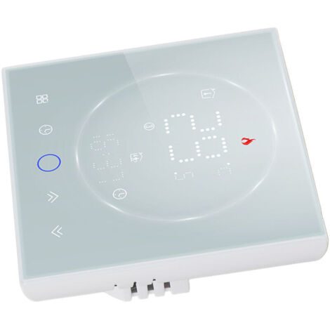 Jeffergarden Thermostat intelligent sans fil pour la maison, chaudière murale programmable avec précision, AC95-240V, carré blanc