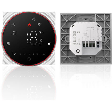 Jeffergarden Thermostat intelligent Tuya WiFi, commande vocale, 16 A, numérique, programmable, régulateur de température pour chauffage au sol, panneau mural intelligent avec couleur d'éclairage varia