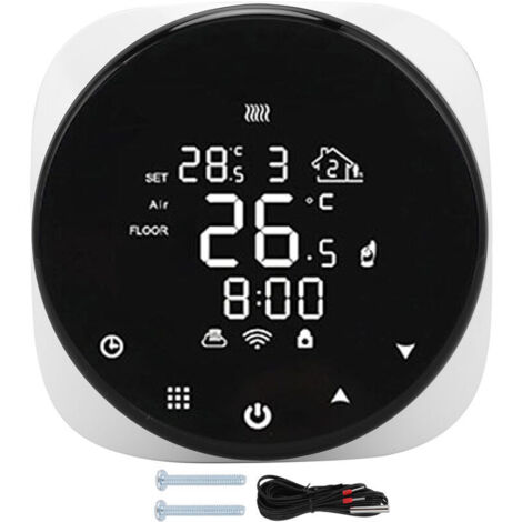 Jeffergarden Thermostat intelligent WiFi 16A pour chauffage au sol eau/électrique, chaudière à gaz AC90-240V