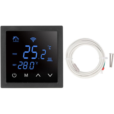 Jeffergarden Thermostat intelligent WiFi 16A pour chauffage au sol électrique avec fonction vocale pour la maison AC85-250V Noir