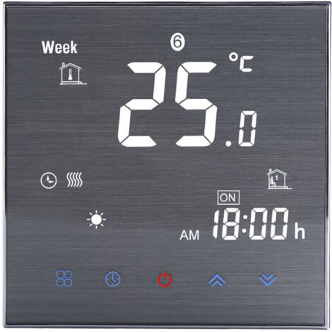 Jeffergarden Thermostat pour chaudière eau/gaz BTH-2000L-GC, régulateur de température numérique, grand écran LCD, bouton tactile, 5 A CA 95-240 V