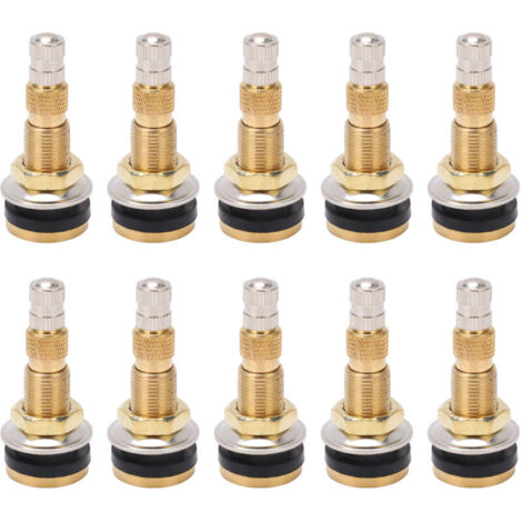 Jeffergarden Tige de Valve de pneu sans chambre à Air liquide, 10 pièces, en laiton 1 7/8 pouces TR618A pour tracteur, trou de Valve de 0,625 pouces