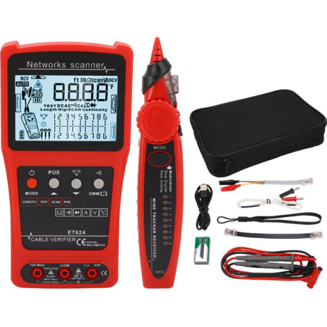 Jeffergarden Traceur de fil multifonctionnel CAT5 CAT6, testeur de câble réseau, détecteur de ligne, analyseur de Circuit numérique avec batterie