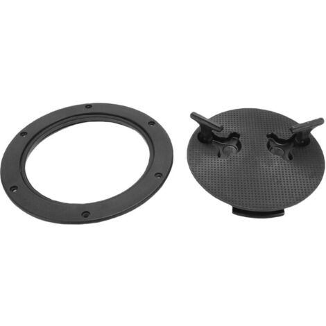 Jeffergarden Trappe de bateau ronde de 9 pouces avec couvercle amovible, plaque de pont d'inspection pour navires RV noir