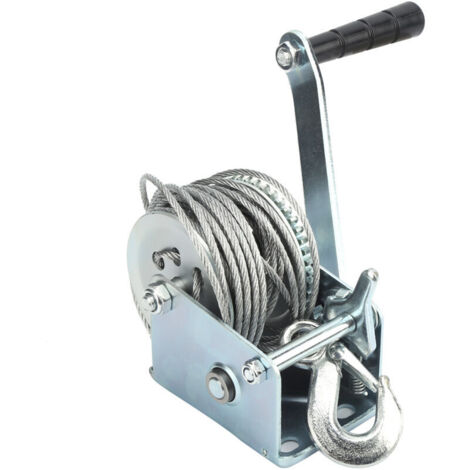 Jeffergarden Treuil manuel robuste de 8 m, 272 kg, extracteur de câble, bateau, VTT, remorque, treuil robuste pour remorque, long fil durable