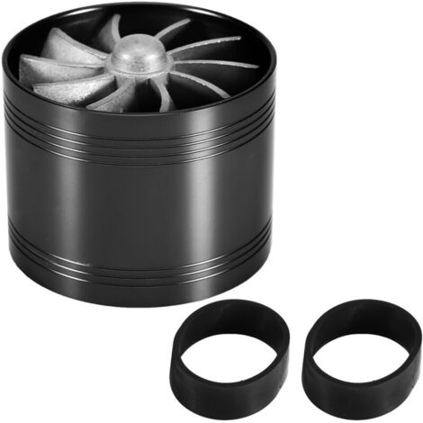 Jeffergarden Turbocompresseur à turbine à ventilateur unique pour voiture, économiseur de carburant, turbo 64 mm noir