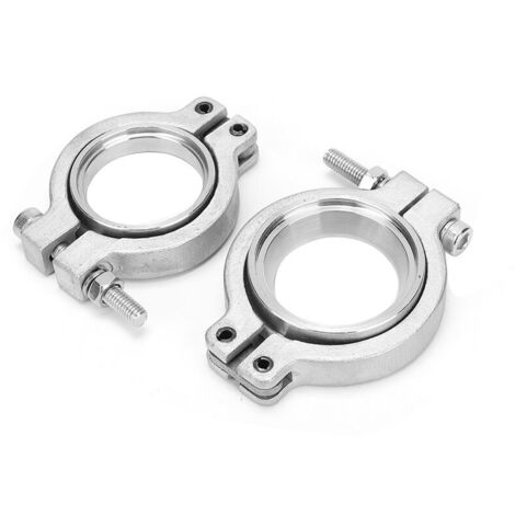 Jeffergarden V-Band Clamp 4.9cm/1.93in 4.3cm/1.7in Wastegates Clamp V-Band Set Kit de serrage pour TiAL avec vis écrous et joint