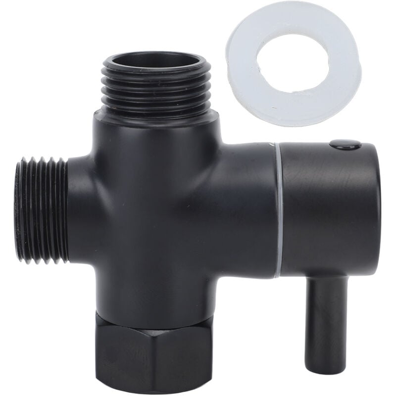 Jeffergarden - Vanne de dérivation de douche à 3 voies G1/2, bras de douche en cuivre, vanne de dérivation pour pomme de douche à main, noir