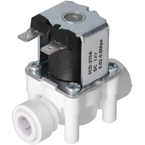 Jeffergarden ‌Vanne électrique solénoïde plastique 3/8"‌ - Raccord rapide - Normalement fermée - DC12V - Eau