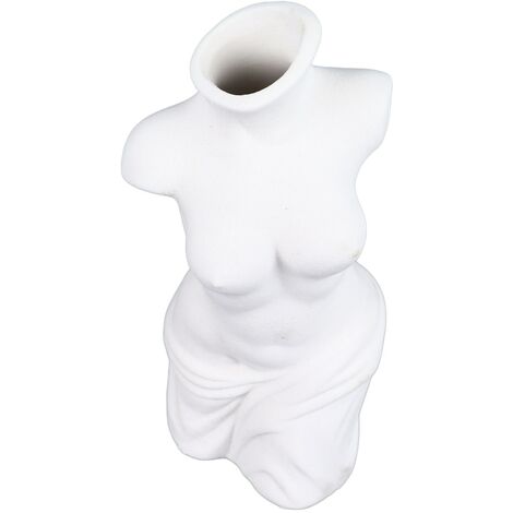 Jeffergarden Vase corps féminin en céramique blanche, Vases créatifs à courbe féminine pour la maison, salon, décoration de maison d'htes