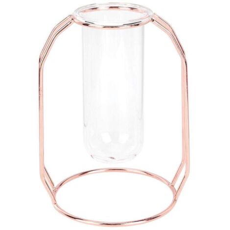 Jeffergarden Vases transparents pour plantes hydroponiques, Pot de fleur, décoration de table pour la maison, or rose